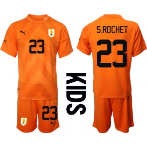 Uruguay Sergio Rochet #23 Goalkeeper Replica Away Stadium Kit for Kids World Cup 2022 Short Sleeve (+ pants)